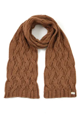 Uimi Mabel Merino Wool Cable Scarf Gingerbread