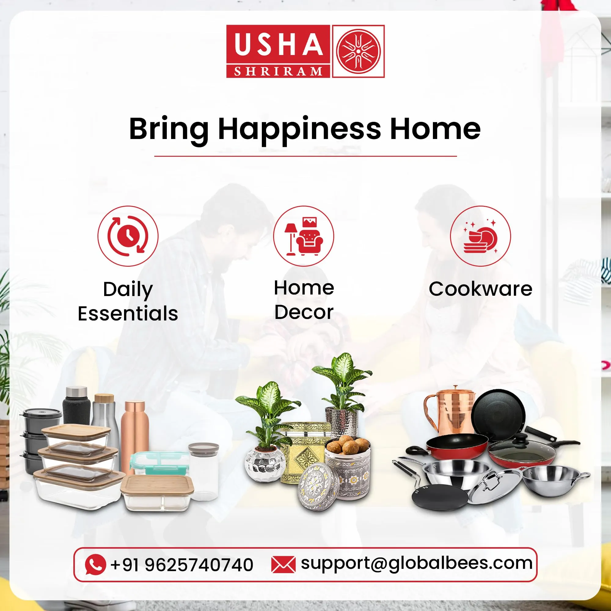 USHA SHRIRAM (25cm Majestic Midnight Non Stick Grill Pan | Saute Pan Gas Cookware | Big Grill Pan with Easy Grip Handle | Minimal Oil Cooking | 3 Layer Non Stick Coating | Fish Grill Pan (Golden)