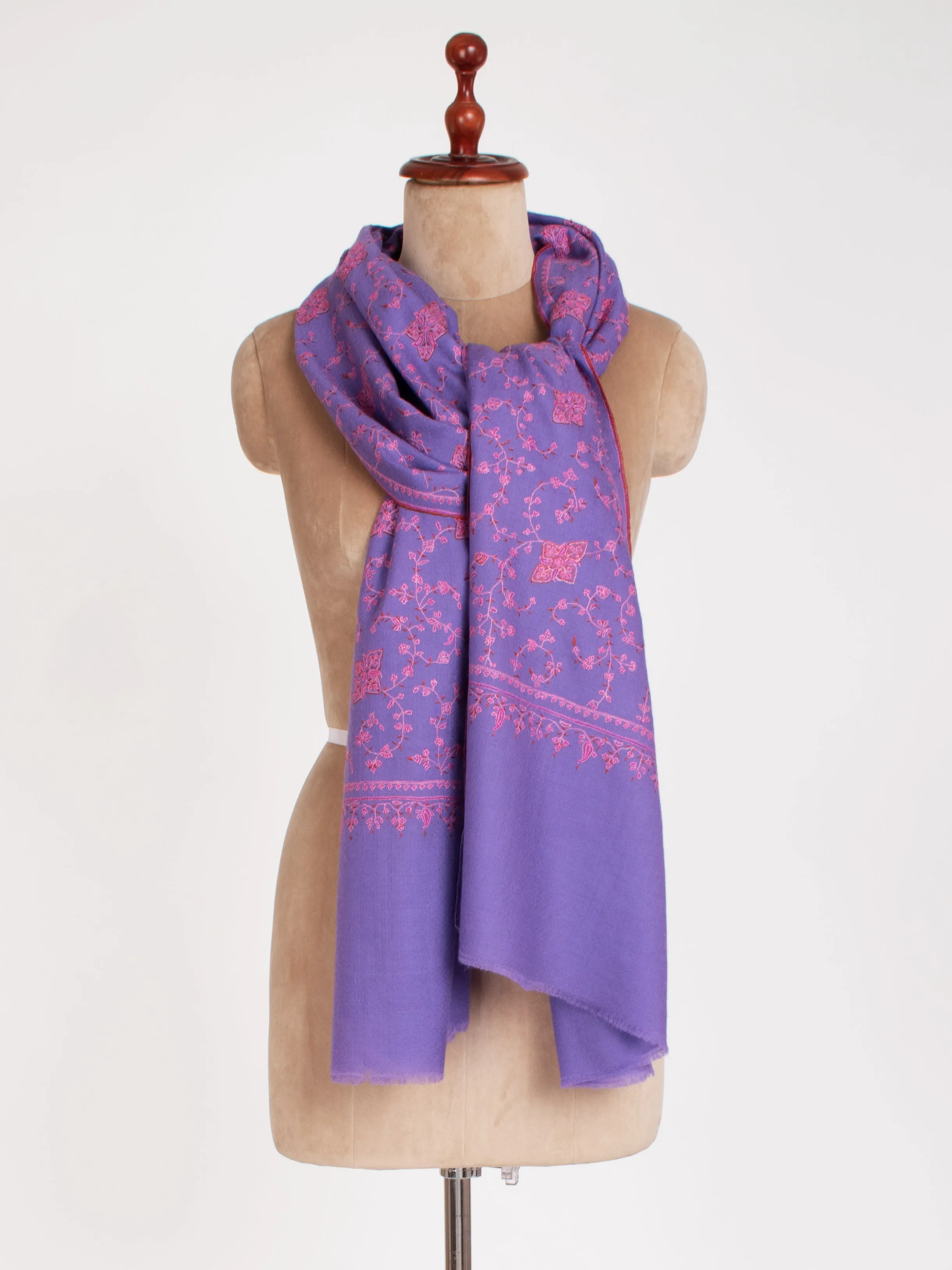 Violet Sozni Embroidered Cashmere Gift Scarf