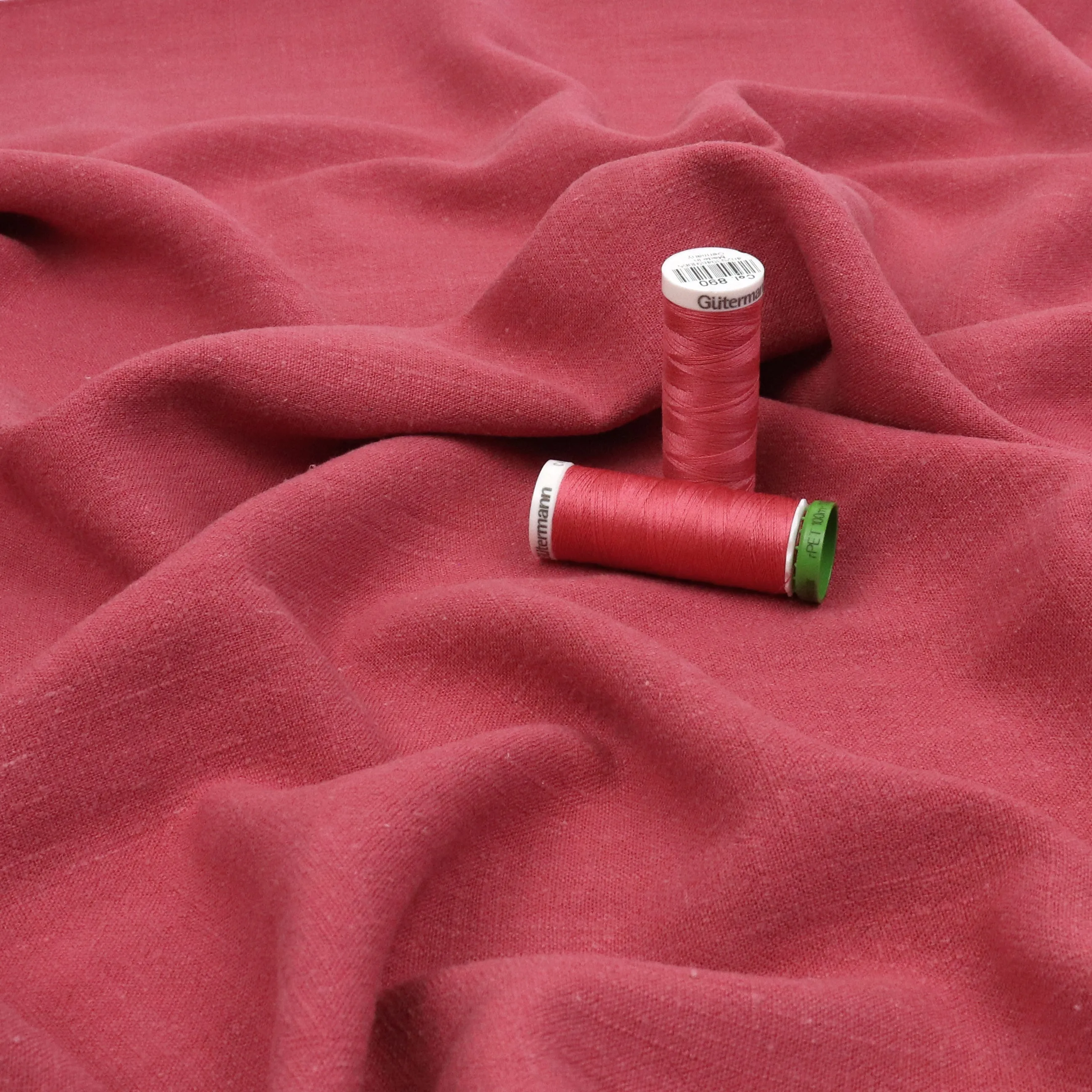 Viscose Linen Slub - Coral Pink