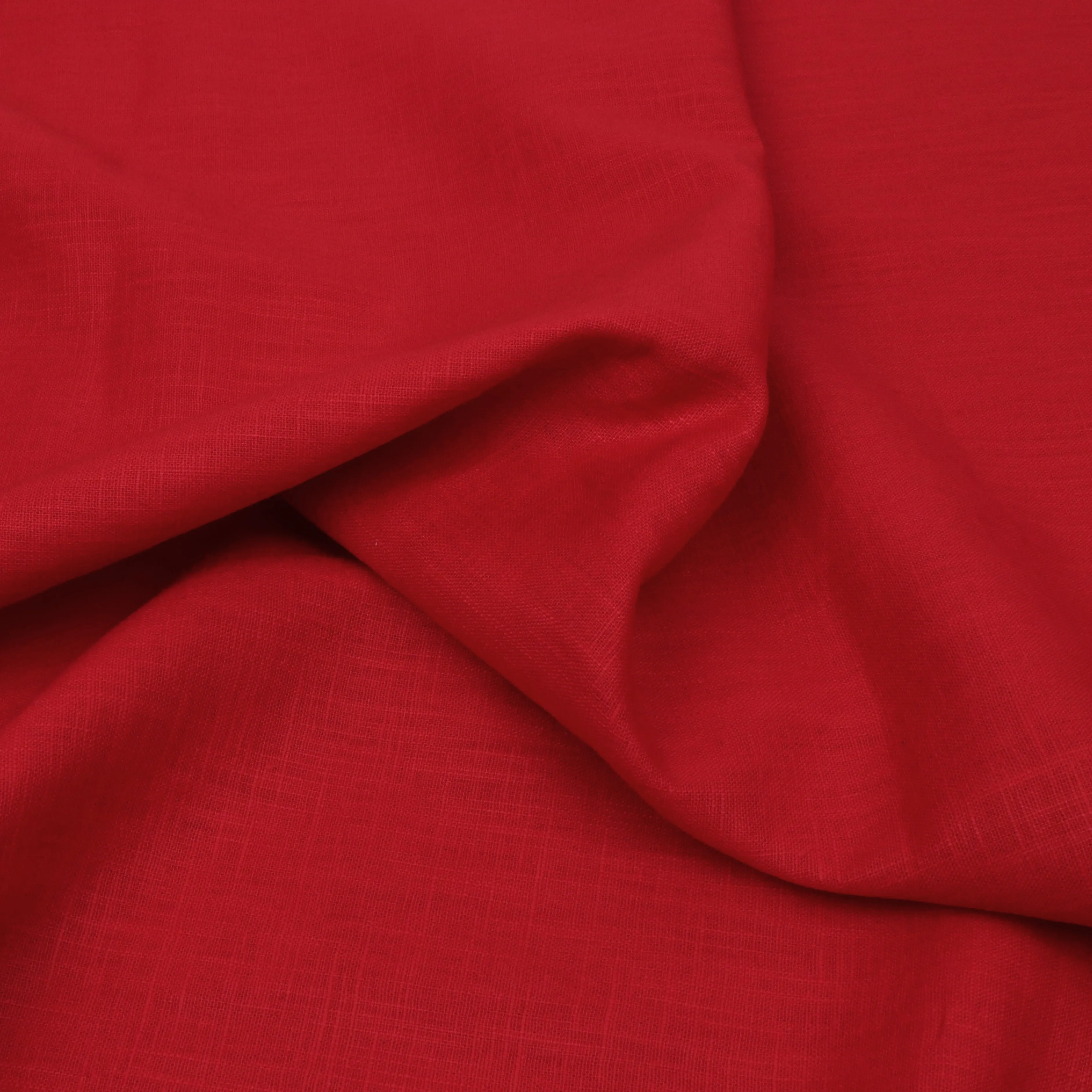 Washed Linen Cotton - Bright Red