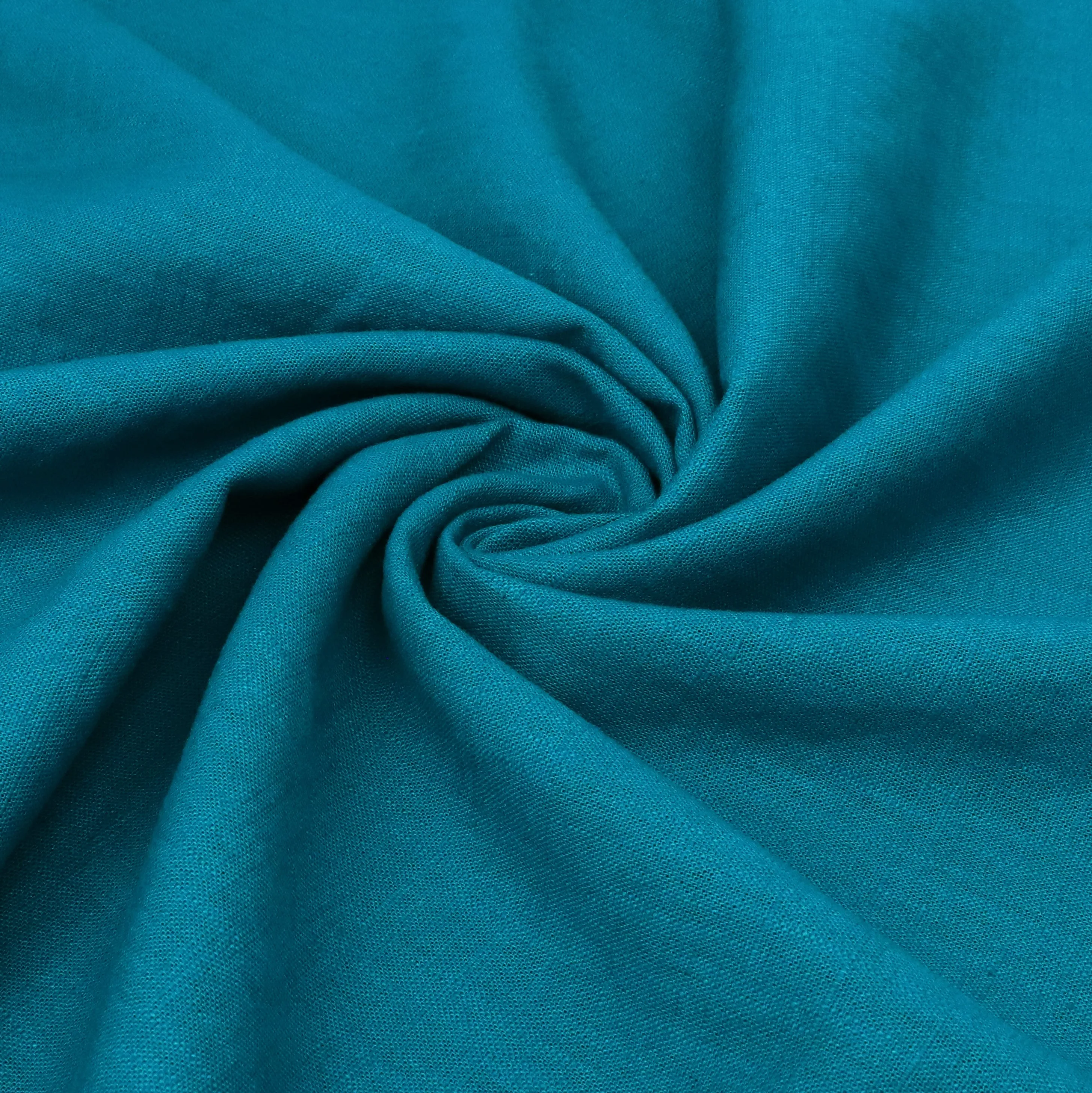 Washed Linen Cotton - Bright Turquoise