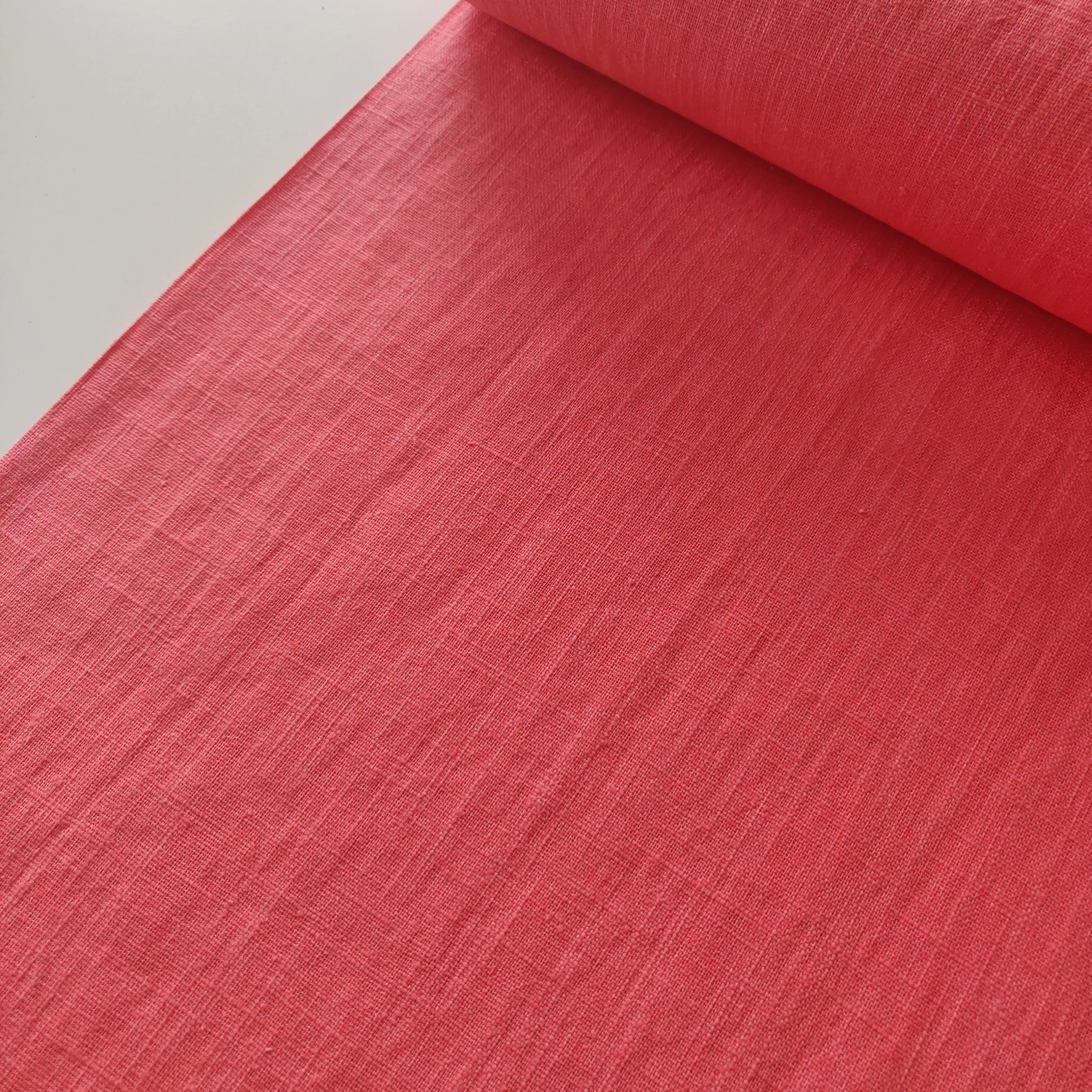 Washed Linen Cotton - Coral