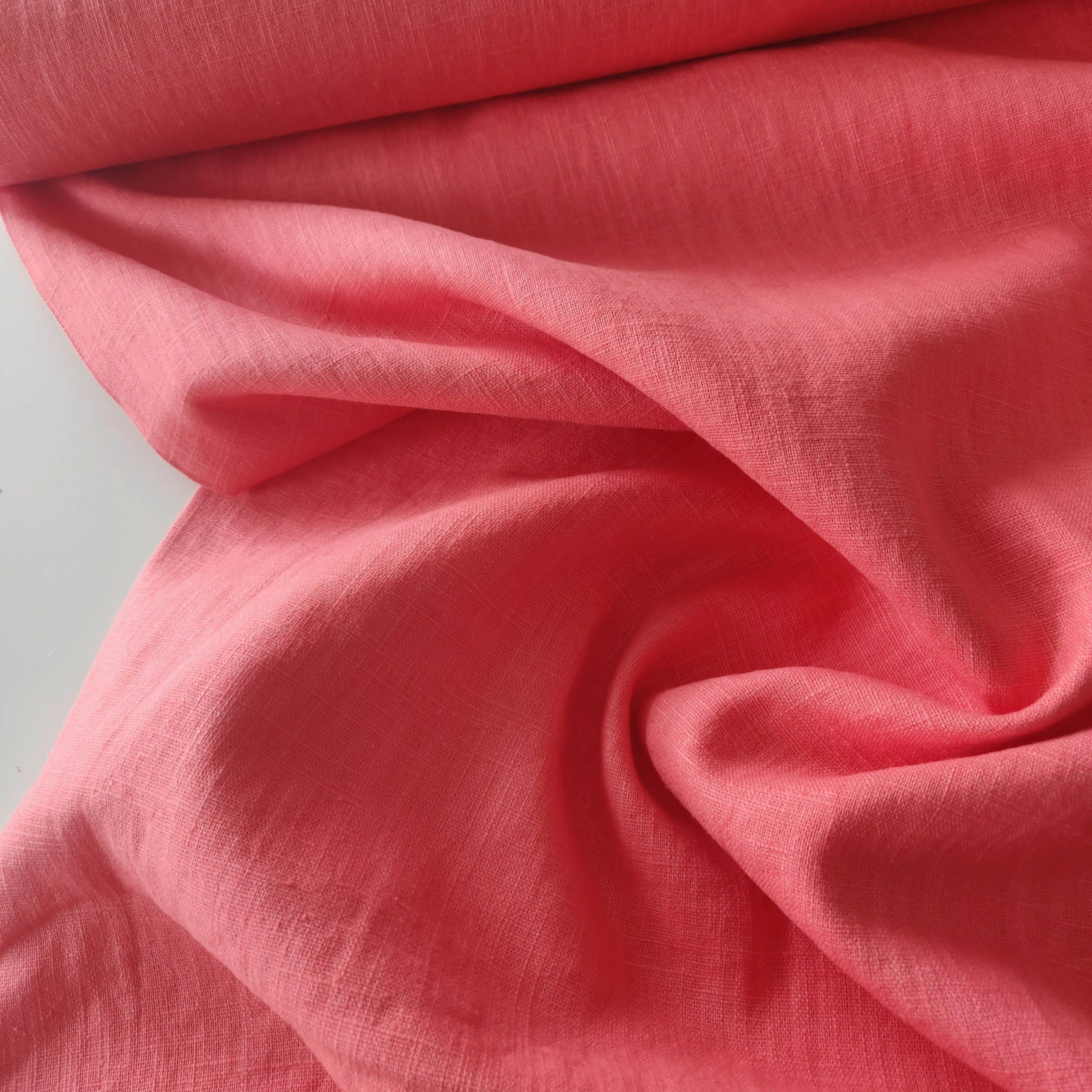 Washed Linen Cotton - Coral