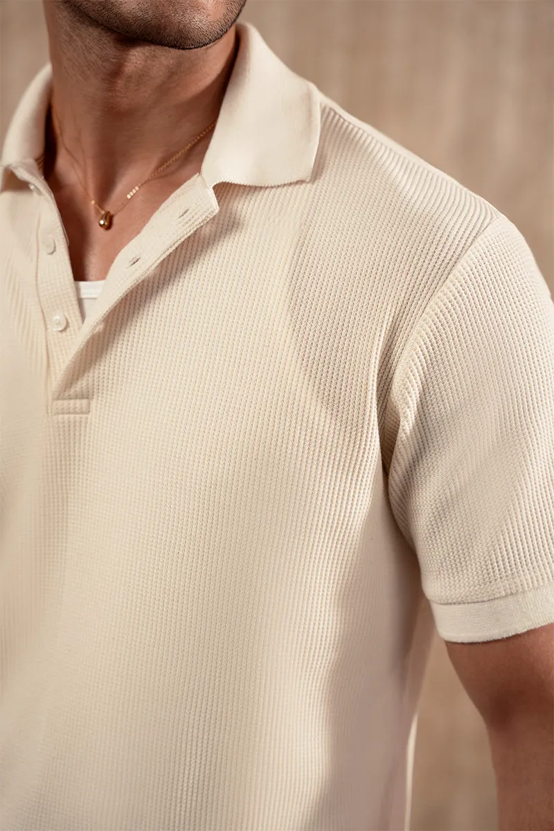 White Knitted Polo