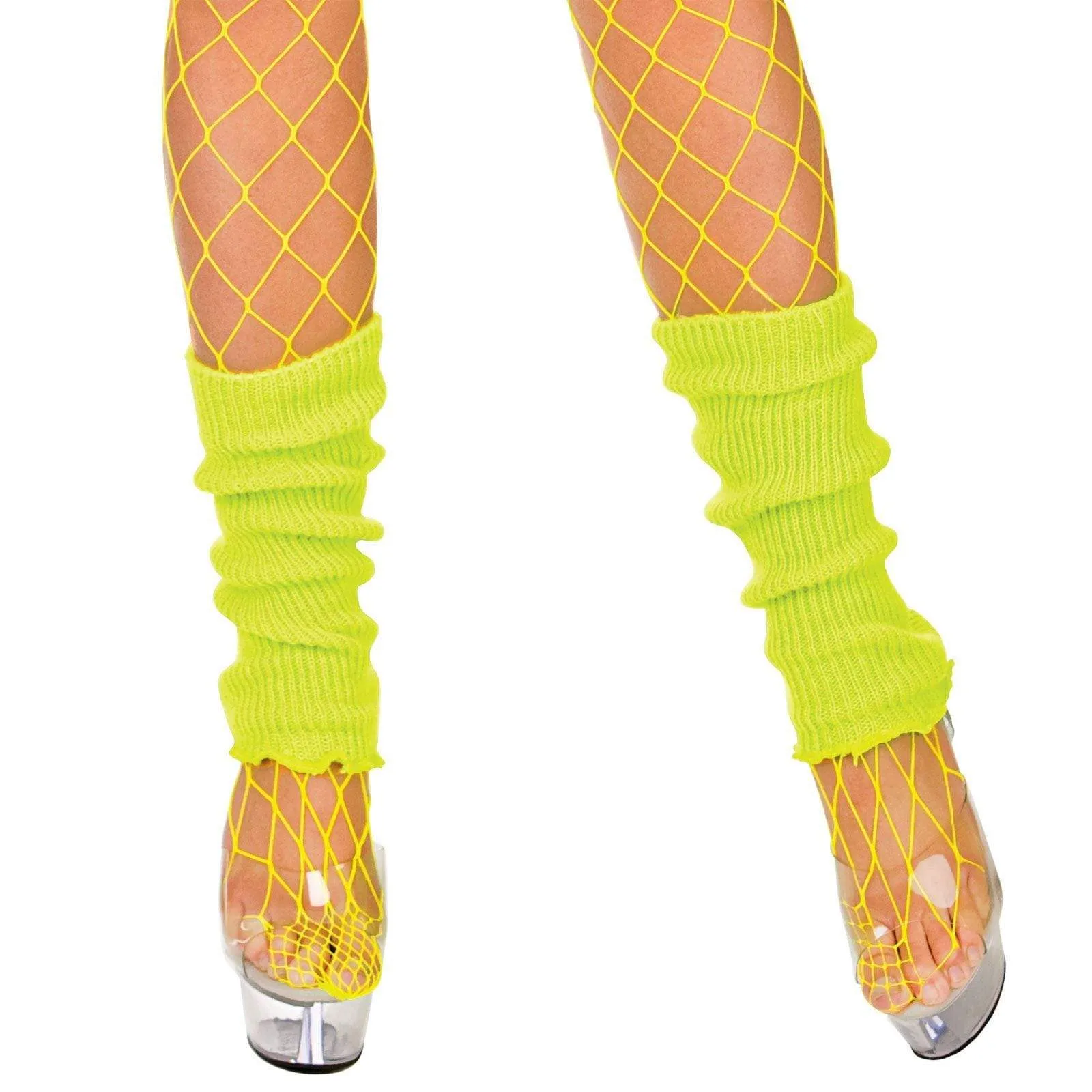 Womens 80's Neon Leg Warmers Fancy Dress Disco Dance