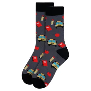 *Women's Back to School Novelty Socks Grey