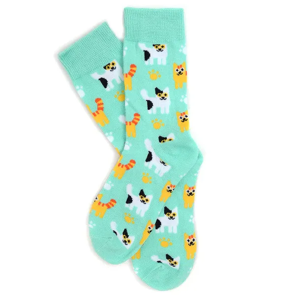 *Women's "Frisky Felines" Pattern Novelty Socks