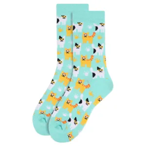 *Women's "Frisky Felines" Pattern Novelty Socks