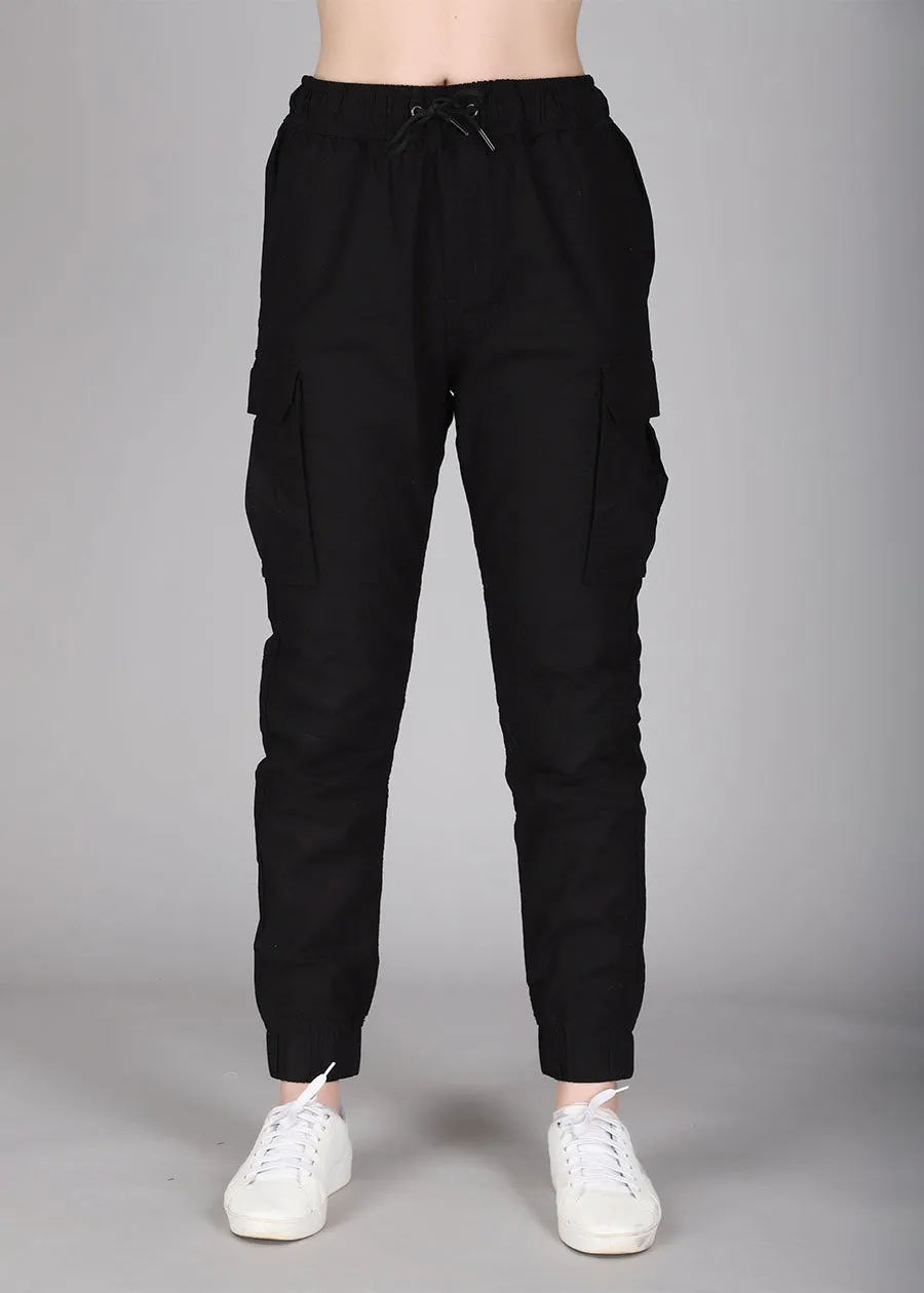 Womens Regular Fit Ripstop Cargo - Black