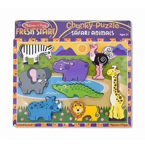 Wooden Chunky Puzzle Safari Animals