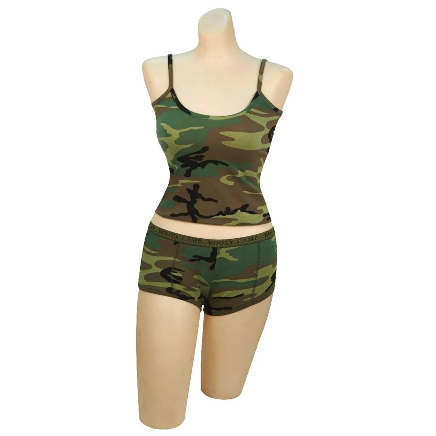 Woodland Camo "Booty Camp" Booty Shorts & Tank Top