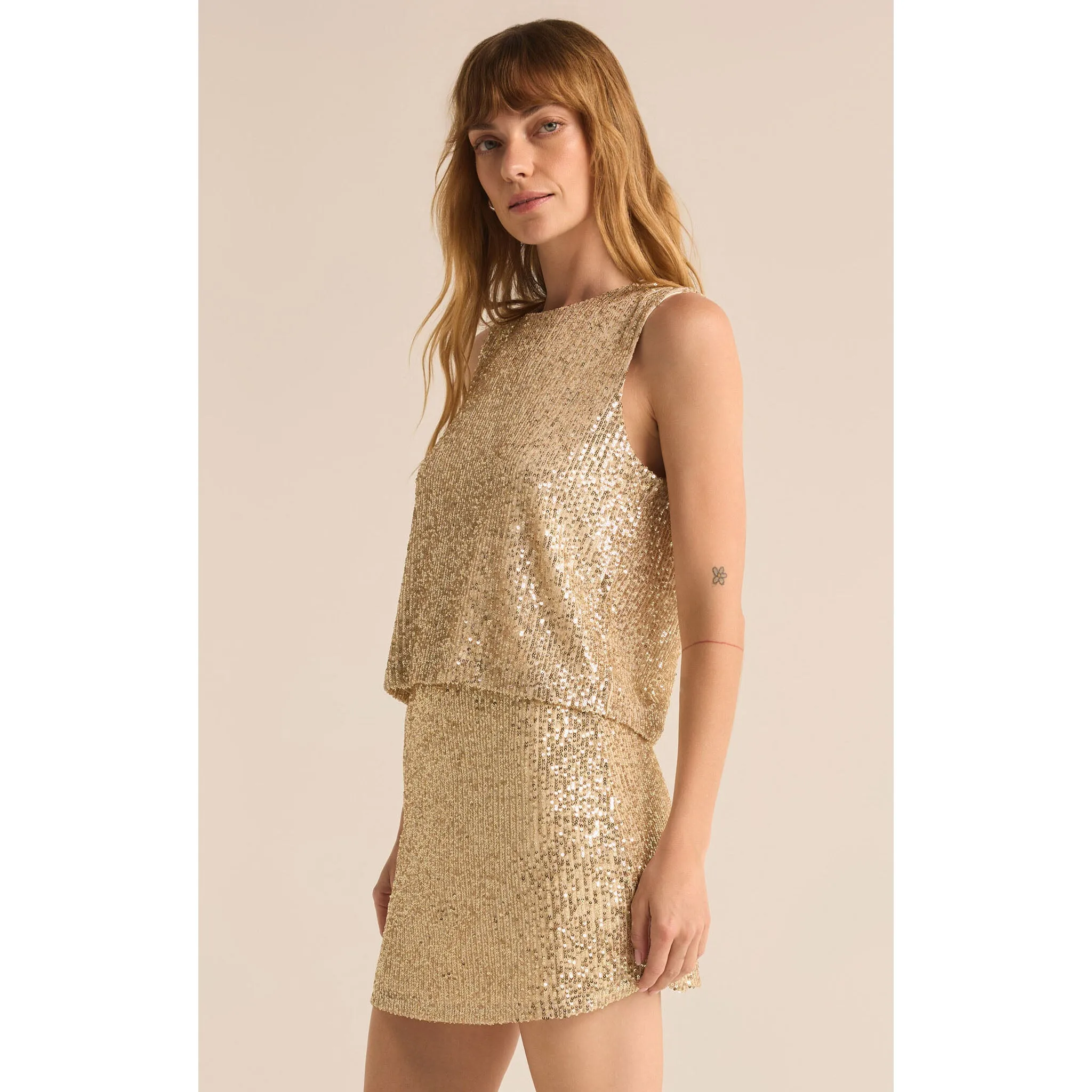 Z Supply Sloane Sequin Top in Champagne