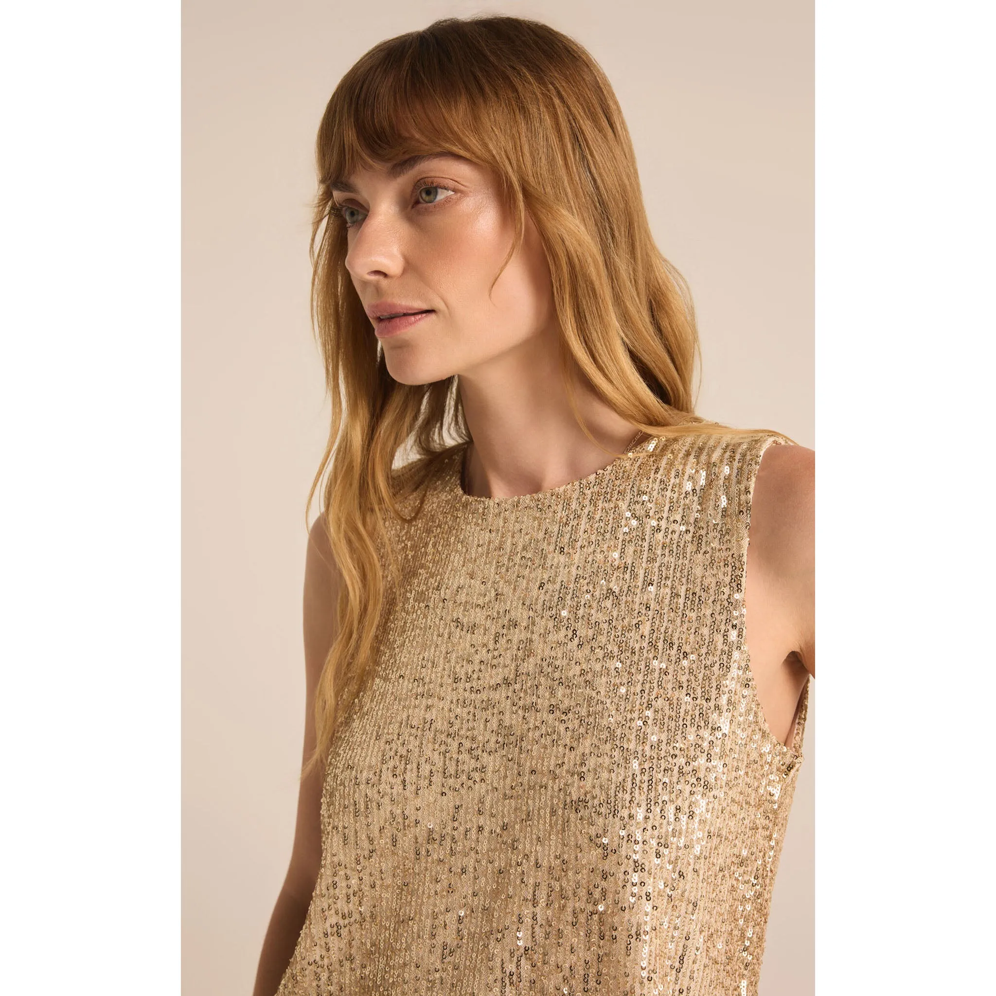 Z Supply Sloane Sequin Top in Champagne