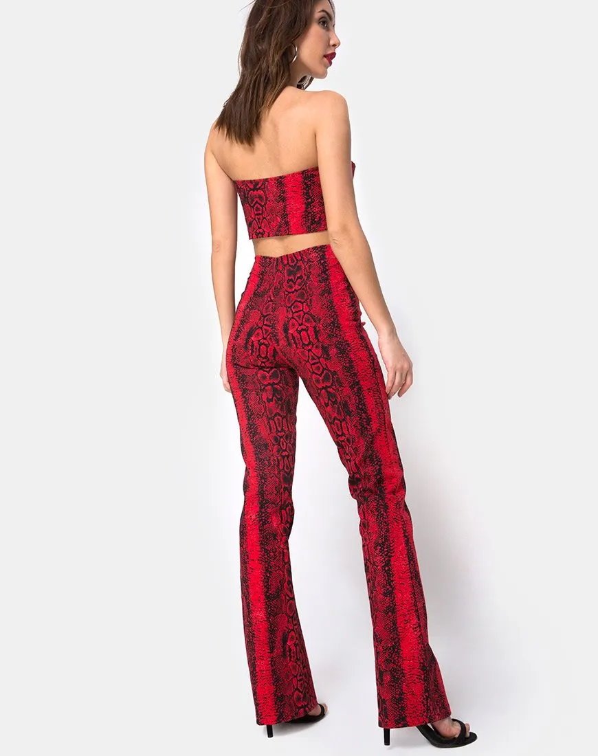 Zolia Trouser in Snake Red